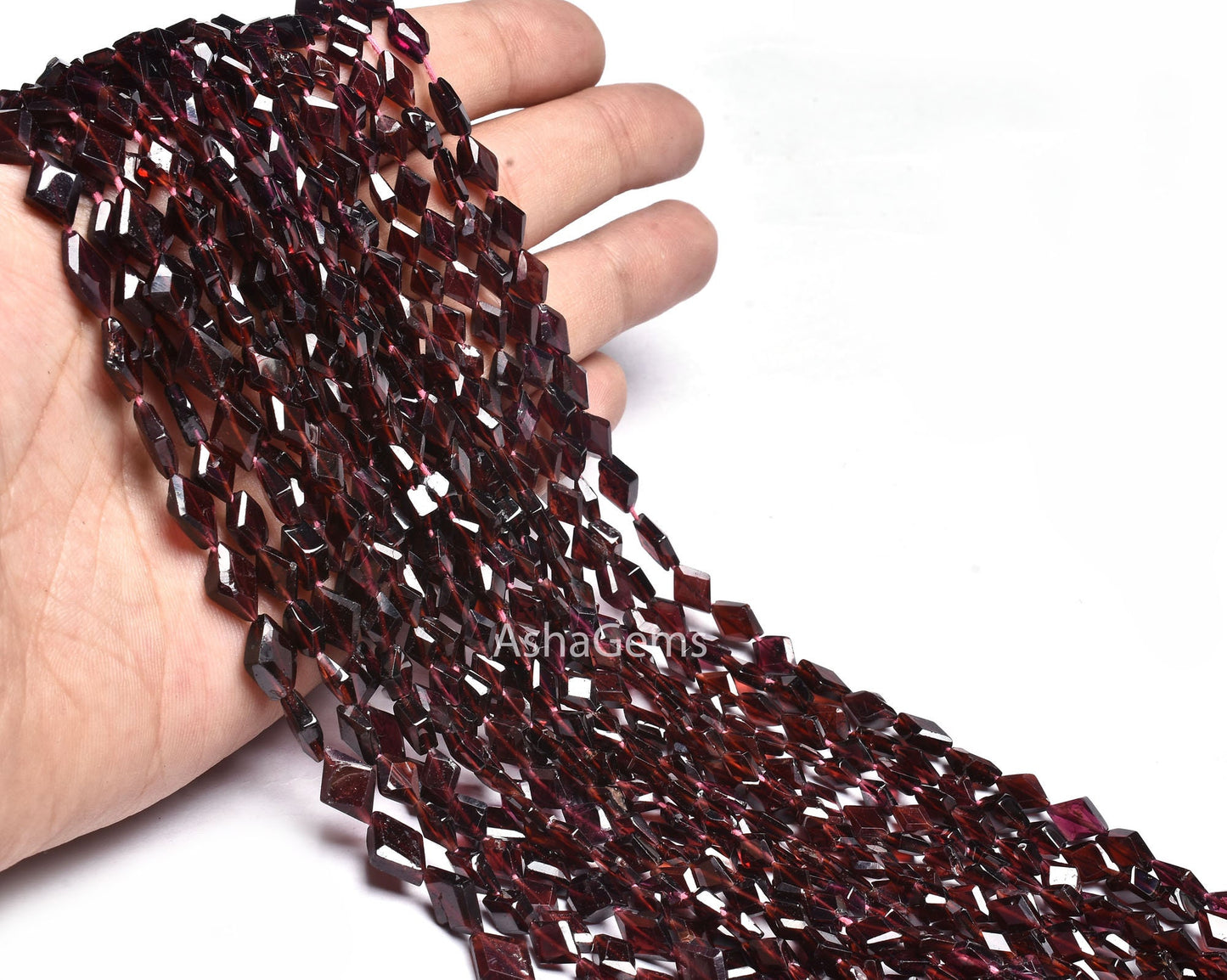 Garnet Rhombus Shape Faceted Gemstone Beads,12" Strand natural garnet Fancy Shape Beads,5x8mm Red Garnet Flat Faceted Fancy Beads Jewelry