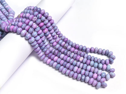 AAA Quality Lavender Opal Rondelle Shape Beads, Shaded Lavender Purple Blue Opal Smooth Roundelle Gemstone Handmade Opal Bead Jewelry Crafts