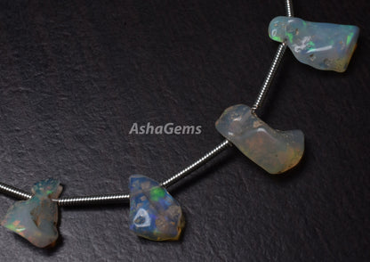 Beautiful Multi Flashy Fire Ethiopian Opal Raw Nuggets Beads, Natural Rainbow Fire Rough Ethiopian opal Beads,Untreated Rock mineral Opal