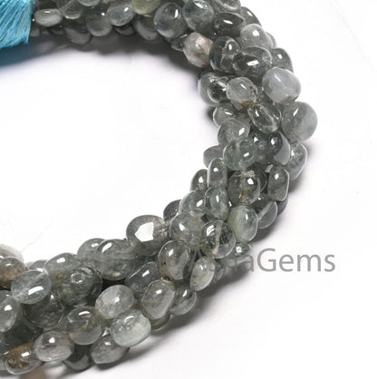 Natural Aquamarine Smooth Coin shape Gemstone Loose Beads,8" Rare Moss Aquamarine  Plain Coin Handmade Aquamarine Beads Jewelry Making Craft