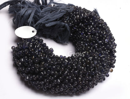 Natural Blue Iolite Smooth Drops Shape Gemstone beads, Iolite Plain Teardrop Beads Iolite Handmade uneven Drop Side Drill Beads Jewelry SALE