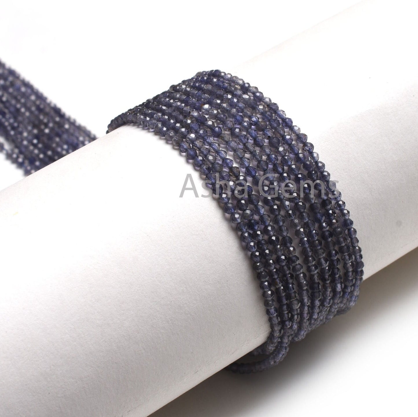 2.5 mm Natural Blue Iolite Micro Cut Faceted Rondelle Beads,13" Strand AAA Quality Iolite Machine Cut Beads, Iolite Bead Jewelry Craft SALE
