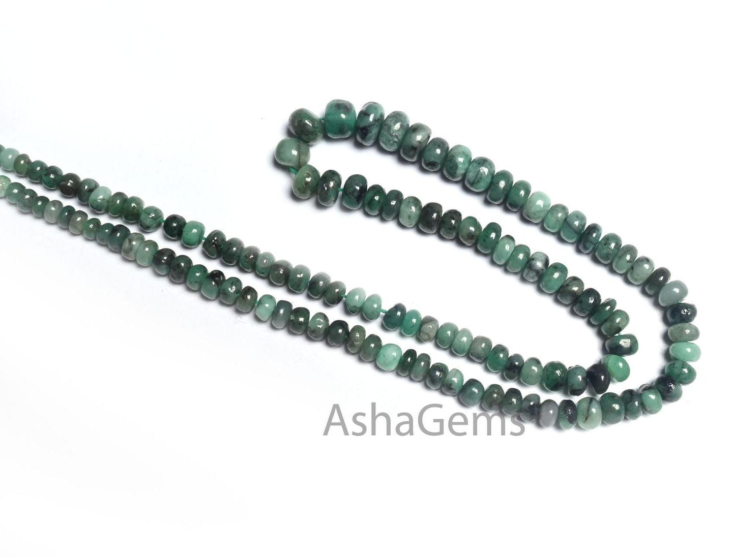 Natural Emerald Smooth Rondelle Gemstone Beads, 9/18" Fine Shaded Green Emerald Plain Handmade  Emerald Beads Necklace making Jewelry Crafts (AG 12333)