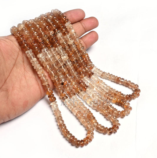Beautiful Imperial topaz smooth rondelle shape Gemstone beads,8/16"Fine Natural Shaded Brown topaz handmade Topaz Bead Jewelry Necklace sale