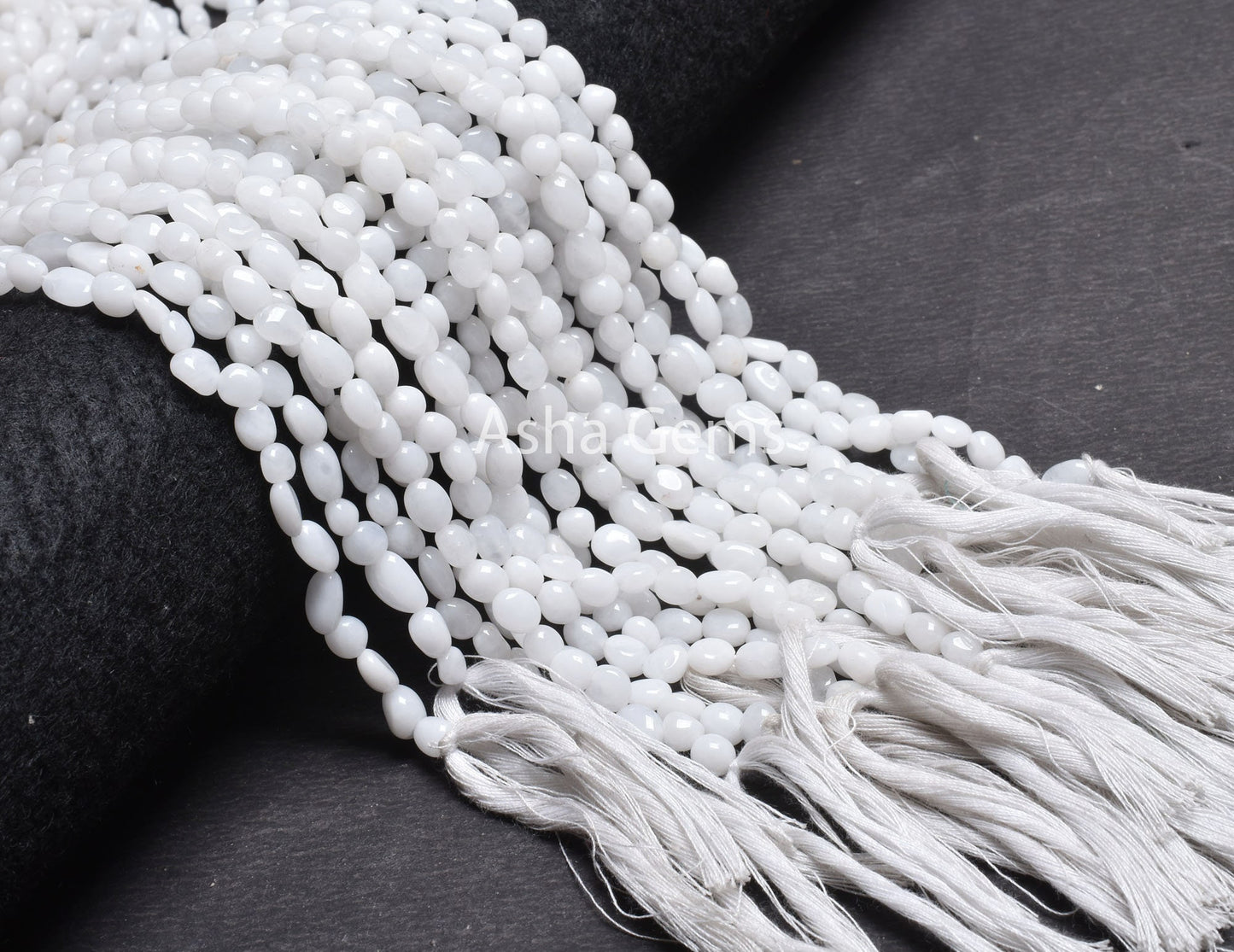 Beautiful White Agate Smooth Nugget Shape Beads,13 Inch Strand White Gemstone Loose Beads, Natural Agate Tumble Plain Pebble Jewelry Crafts