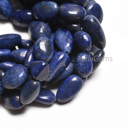 Natural Lapis Lazuli Smooth Nugget Shape Beads,9/18" Blue Lapis Tumble Beads handmade, Lapis Loose Gemstone Bead Jewelry Making Craft SALE