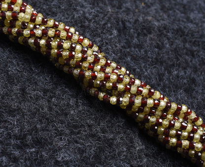 Beautiful multi Red Green zircon Faceted Rondelle beads13"Cubic Zircon Shaded Light Green red One By One sequence Strand 3mm AAA Zircon Bead