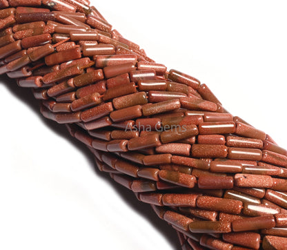 Beautiful Brown Sunstone Fancy Long Pipe Shape Straight Drill Beads,12" Sunstone Tube Shape Handmade Gemstone Bead Jewelry making Craft SALE