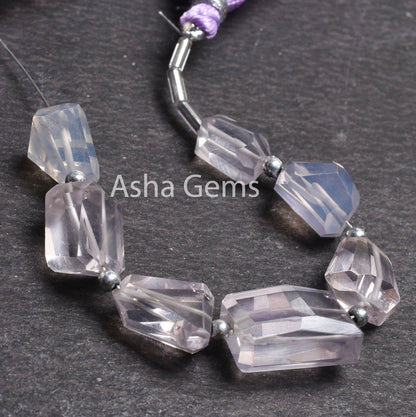 AAA Purple Lavender Quartz Faceted Nugget Gemstone Beads, Natural Lavender Quartz Beads Indian Cut Tumble Straight Drill Bead Jewelry Crafts