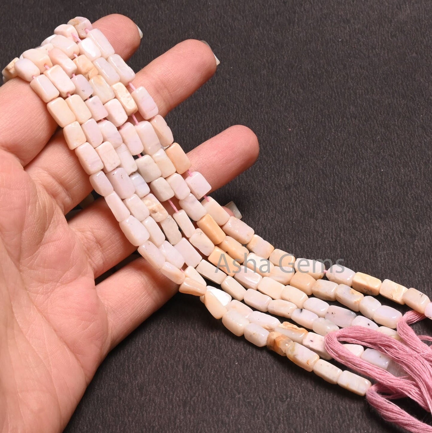 Pink Opal Smooth Rectangle Shape Gemstone Beads,4.5-9.5 mm Shaded Pink Opal Smooth Handmade Rectangle Straight Drill Bead Jewelry Craft SALE
