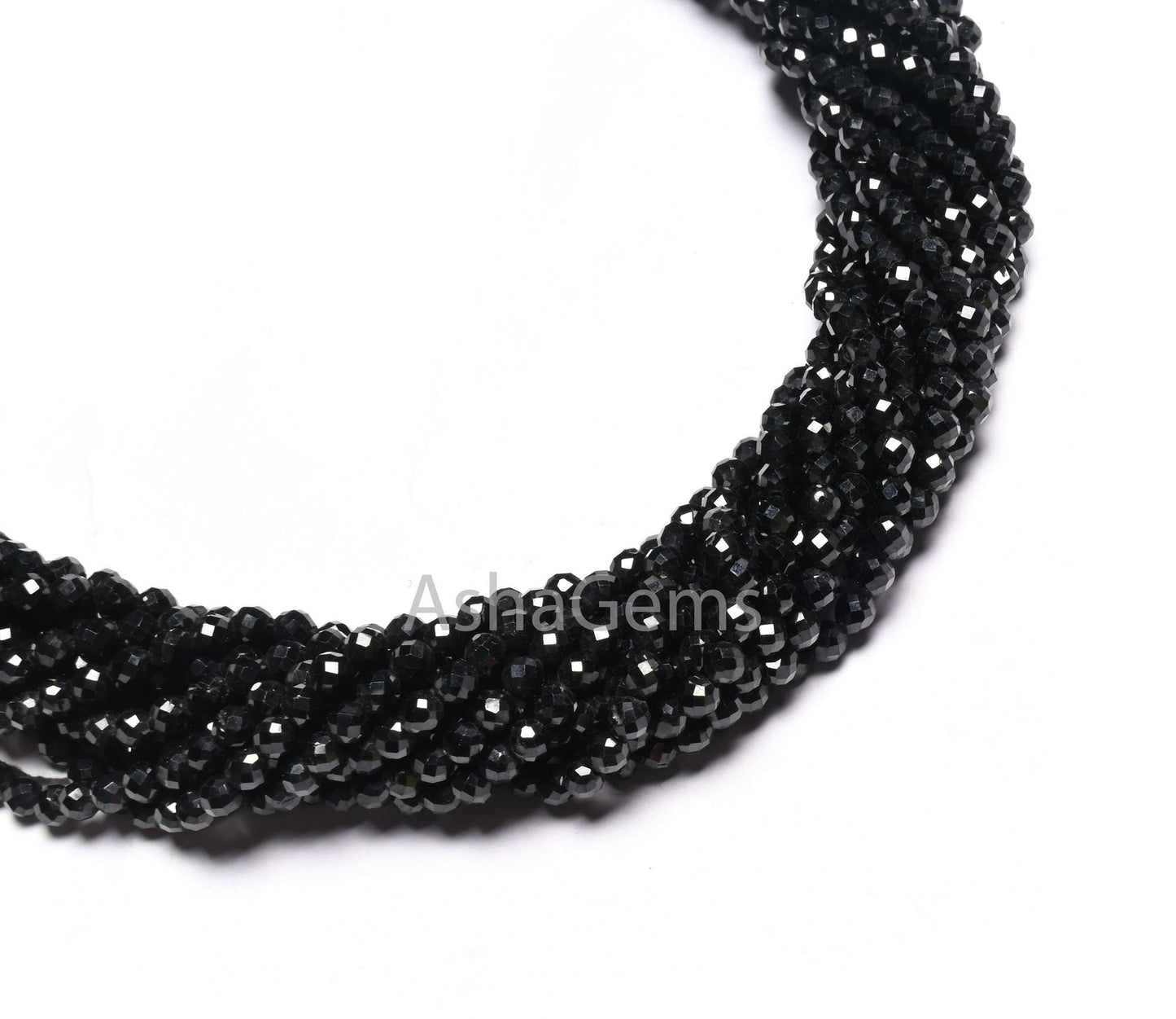 3x3 mm Black Spinel Micro Cut Round Shape Gemstone Beads, AAA Natural Coal Black Spinel Faceted Round Ball Beads, Spinal Beads Jewelry Craft