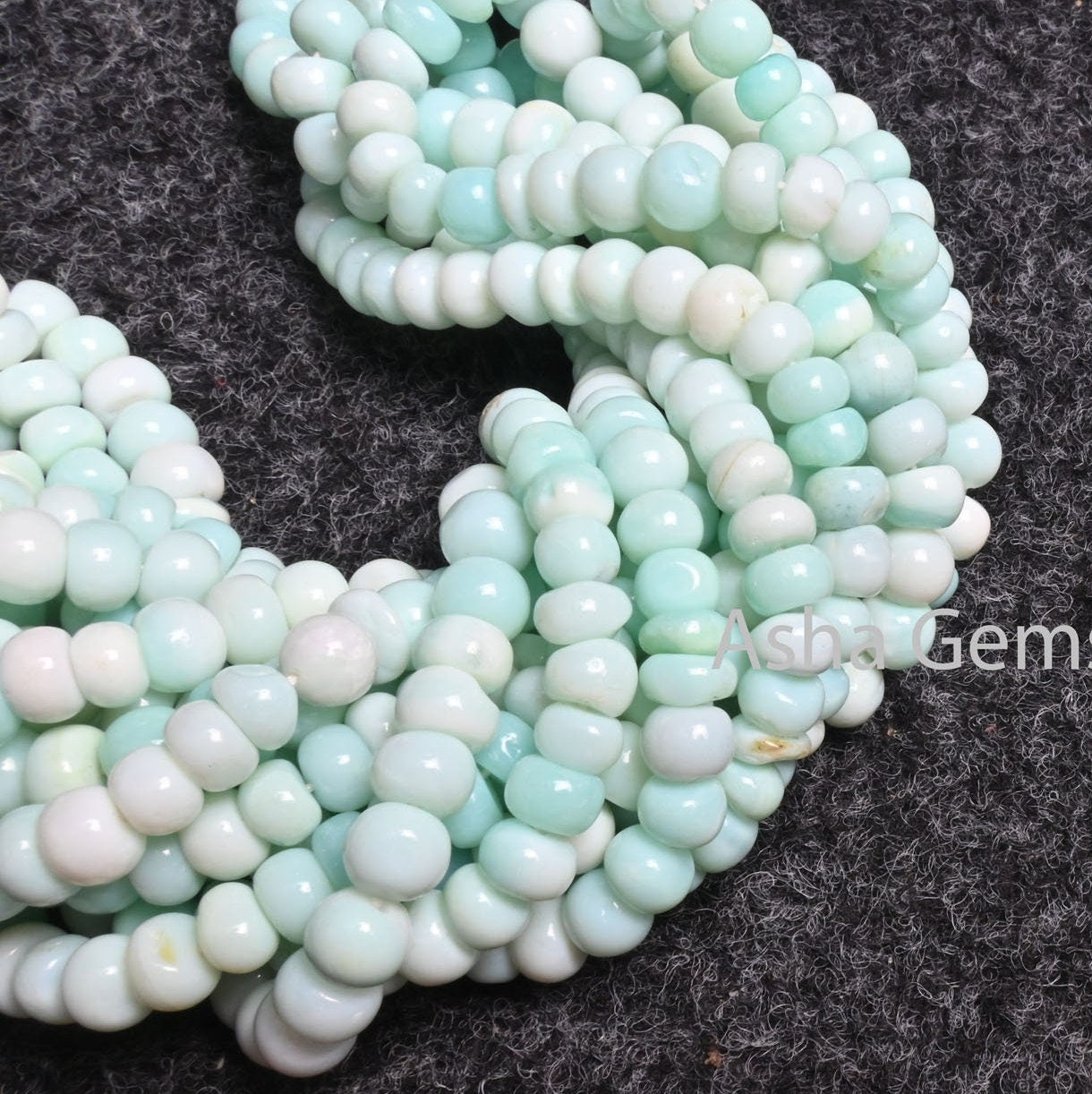 Shaded Sky Blue Peru Opal Smooth Rondelle Shape Beads, Beautiful Blue Opal Plain Handmade Gemstone Opal Bead For Necklace jewelry Craft SALE
