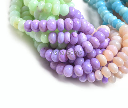 Beautiful Multi Color Opal Gemstone Beads, Shaded Blue Pink Green Blue Lavender Opal Smooth Rondelle Bead Multi Disco Rainbow Opal Bead SALE