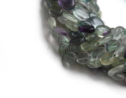 Beautiful Fluorite Smooth Oval Gemstone Beads, Natural Shaded Green Fluorite Plain Handmade Oval Straight Drill Beads, Fluorite Bead Jewelry