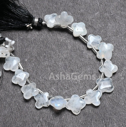 Natural Blue Fire Rainbow Moonstone Carved Flower Shape Gemstone handmade Beads, Flashy Rainbow Carving Fancy Square smooth Bead Jewlry SALE