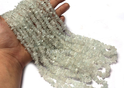 34" Strand Natural Aquamarine Uncut Chips Smooth Beads Gemstone Light Blue Aquamarine Chips, Aquamarine Smooth Raw Rough Beads Jewelry SALE