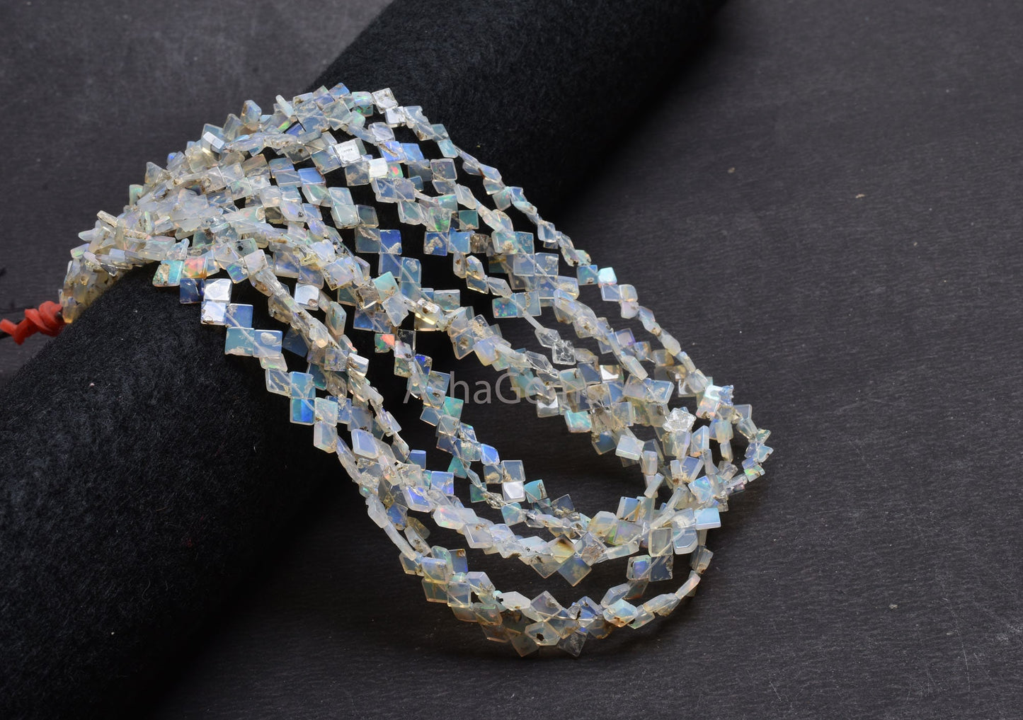 Natural Ethiopian Opal Smooth Uneven Square Shape Beads,Flashy Welo Fire White Ethiopian Opal Fancy Kite Gemstone Handmade Bead Jewelry SALE