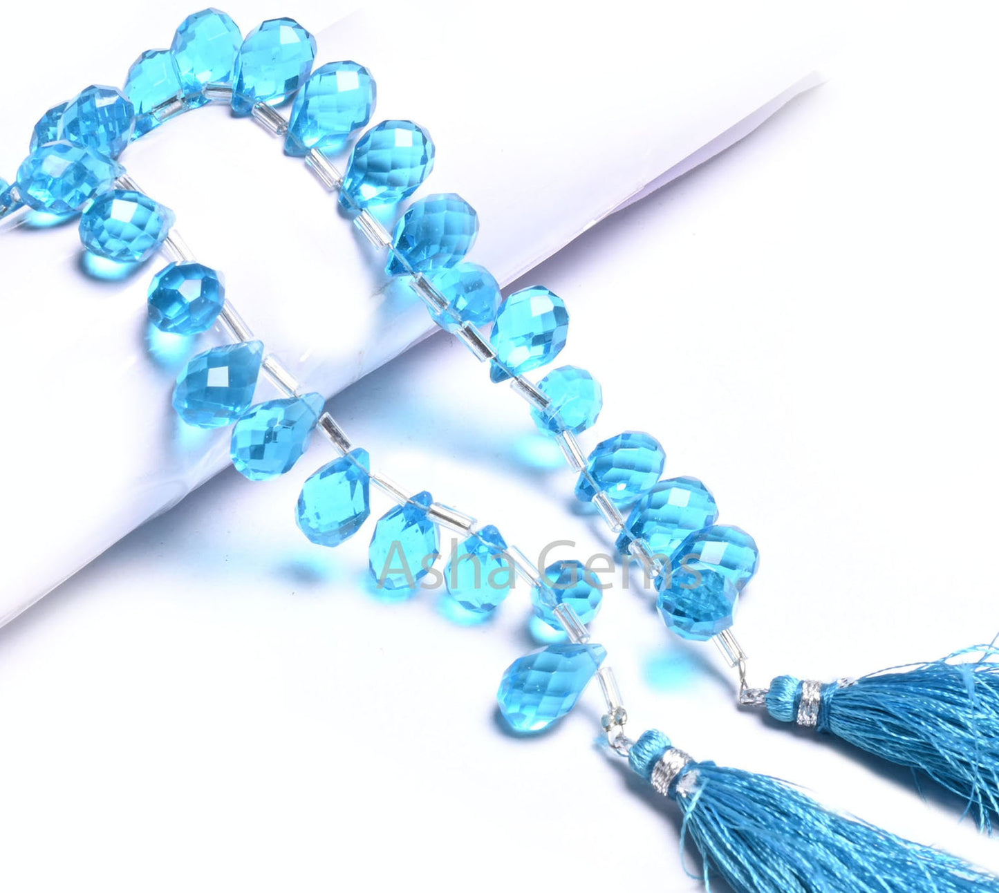 AAA Quality Sky Blue Topaz Color Hydro Faceted Drops Beads,8-12 mm Topaz Hydro Teardrop Briolette Side Drill beads Jewelry making Craft SALE