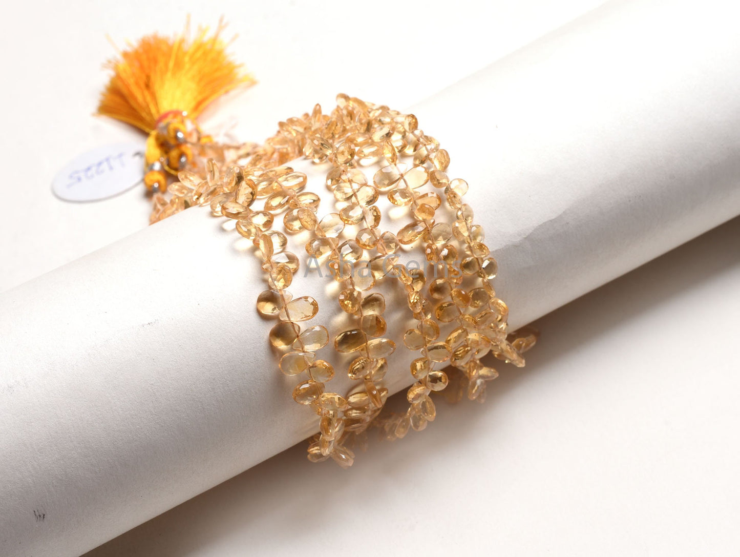 AAA Quality Citrine Quartz Faceted Pear Shape Beads,4-7mm Natural Yellow Citrine Tiny Teardrop Briolette Gemstone Beads,8" Citrine Bead SALE