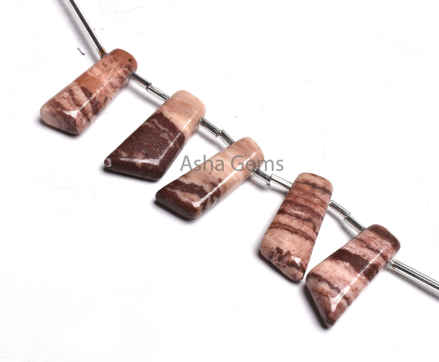 9-22 mm Jasper Smooth Handmade Fancy Long Slice Shape Beads,Natural Shaded Brown Jasper Uneven 7 Shape Side Drill Gemstone Bead Jewelry SALE