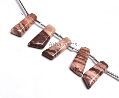9-22 mm Jasper Smooth Handmade Fancy Long Slice Shape Beads,Natural Shaded Brown Jasper Uneven 7 Shape Side Drill Gemstone Bead Jewelry SALE