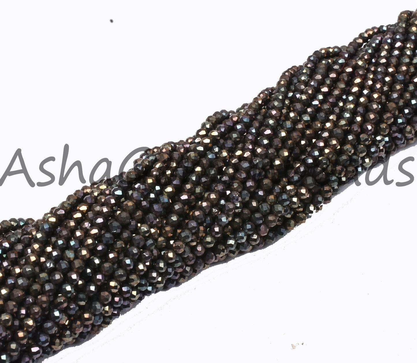 AAA Natural Black Spinal Copper Mystic Coated Micro Cut Beads,2.5mm Spinel Machine Cut Faceted Rondelle Beads, Spinel Tiny Bead Jewelry SALE