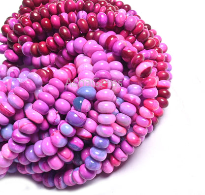 Beautiful Hot Pink Lavender Opal Smooth Rondelle Gemstone Beads, AAA Shaded Pink Opal Plain Handmade Beads, Opal Beads Necklace Jewelry SALE