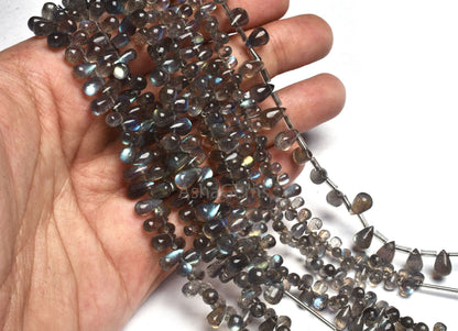 Natural Blue Fire labradorite Smooth Drops Shape Beads, Black Rainbow Plain Handmade Teardrop Gemstone Beads, Labradorite Beads Jewelry SALE