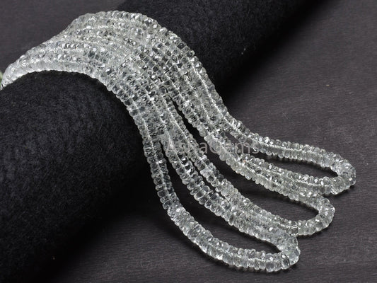 Beautiful Green Amethyst Flat Wheel Shape Faceted Beads, Natural Amethyst Indian Cut Heishi Tyre Gemstone Beads, Amethyst Bead Jewelry Craft