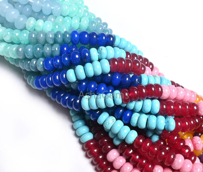 8 mm Fine Mix Color Quartz Smooth Rondelle Beads, Beautiful Rainbow Disco Color Jade Quartz Multi Shaded Gemstone Colorful Bead For Necklace(AG 12314)