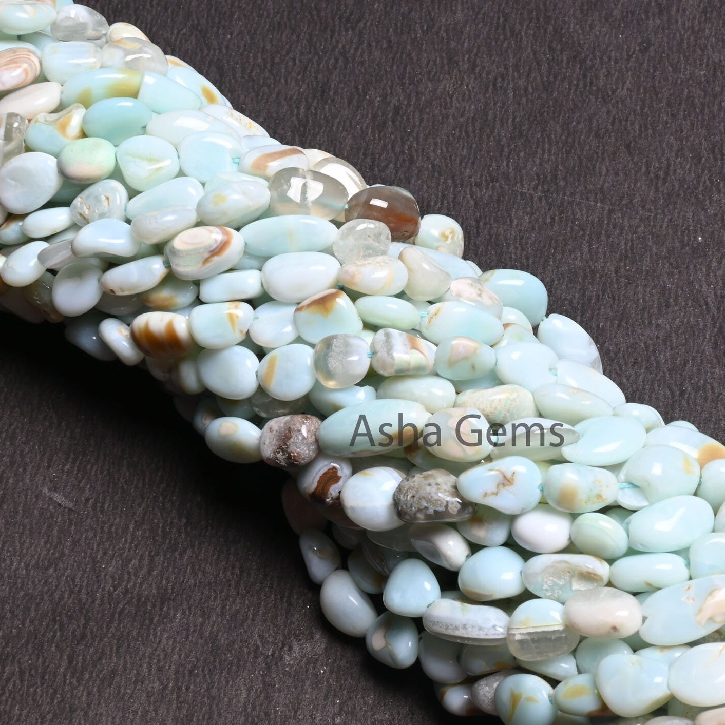 Beautiful Sky Blue Boulder Opal Smooth Nugget Gemstone Loose Beads,7-12mm Shaded Opal Handmade Uneven Tumble Beads Jewelry Making Craft SALE (AG 22286)