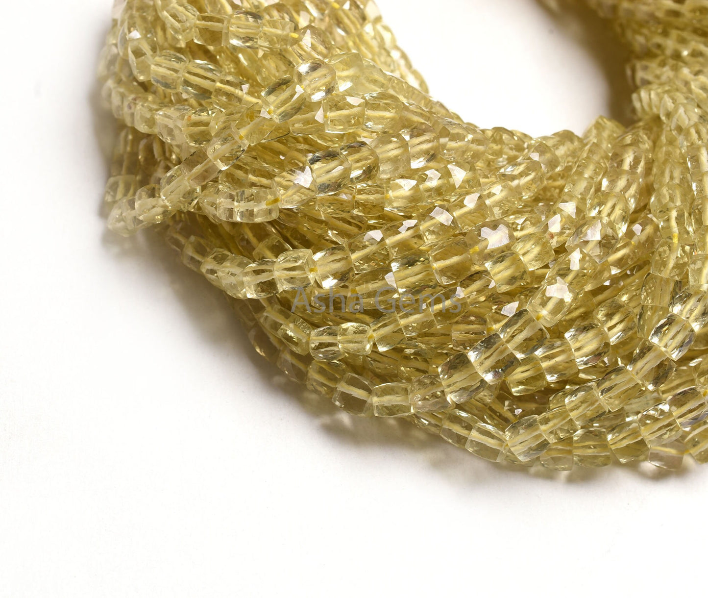 AAA Lemon Quartz Faceted 3D Cube Box Beads,9" Strand Natural Yellow Lemon Cube Gemstone Beads, Tiny Lemon Quartz Box Bead Jewelry Craft SALE