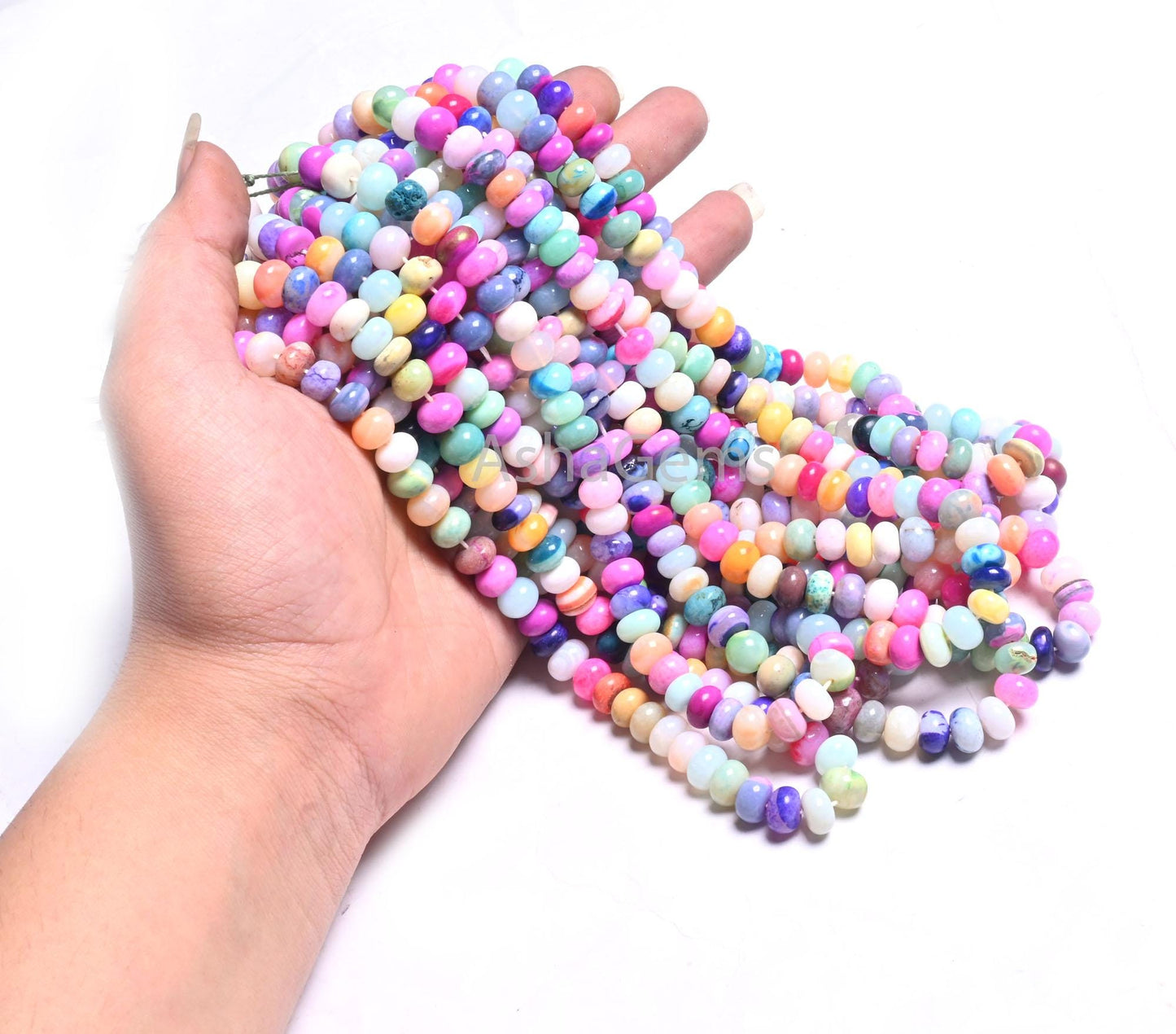 Wonderful Multi Shaded Opal Rondelle Smooth Gemstone Beads, Fine Disco Opal Beads, Mix Color Multi Opal Plain Bead Jewelry Making Craft SALE
