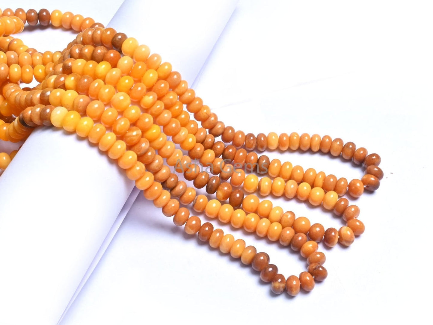AAA Quality Shaded Yellow Opal Smooth Rondelle Gemstone Beads, Beautiful Mustard Yellow Opal Plain Handmade Gemstone Opal Bead Jewelry Craft