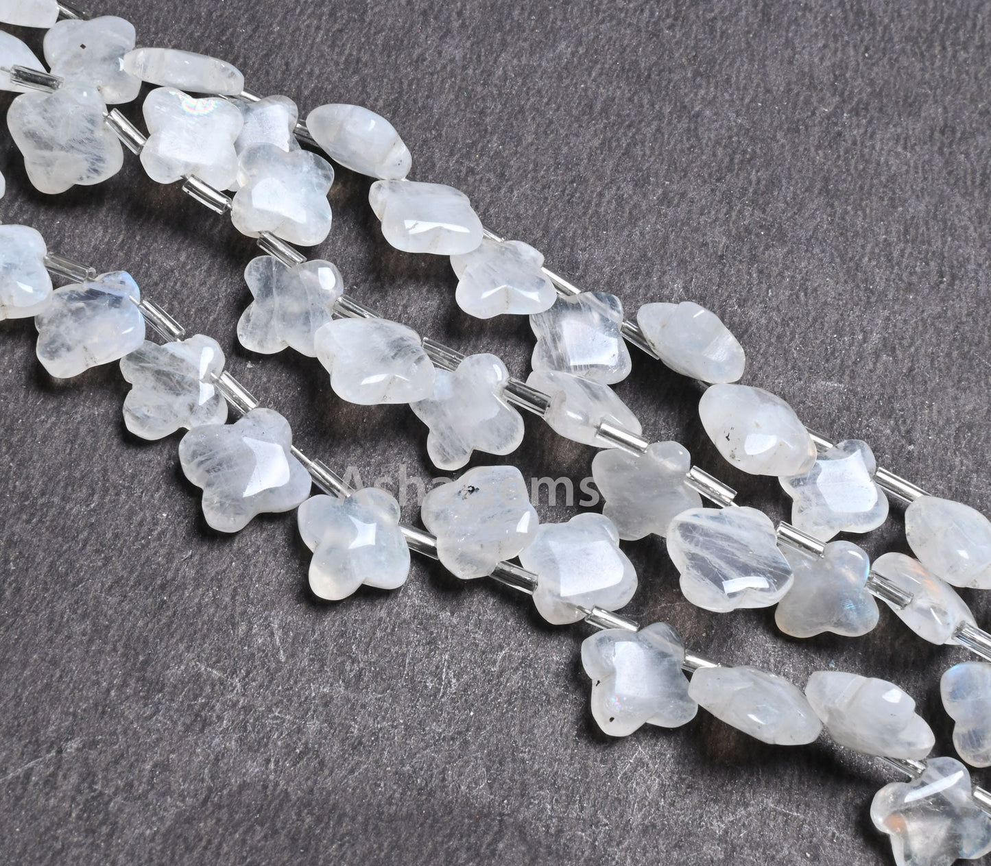 Natural Blue Fire Rainbow Moonstone Carved Flower Shape Gemstone handmade Beads, Flashy Rainbow Carving Fancy Square smooth Bead Jewlry SALE