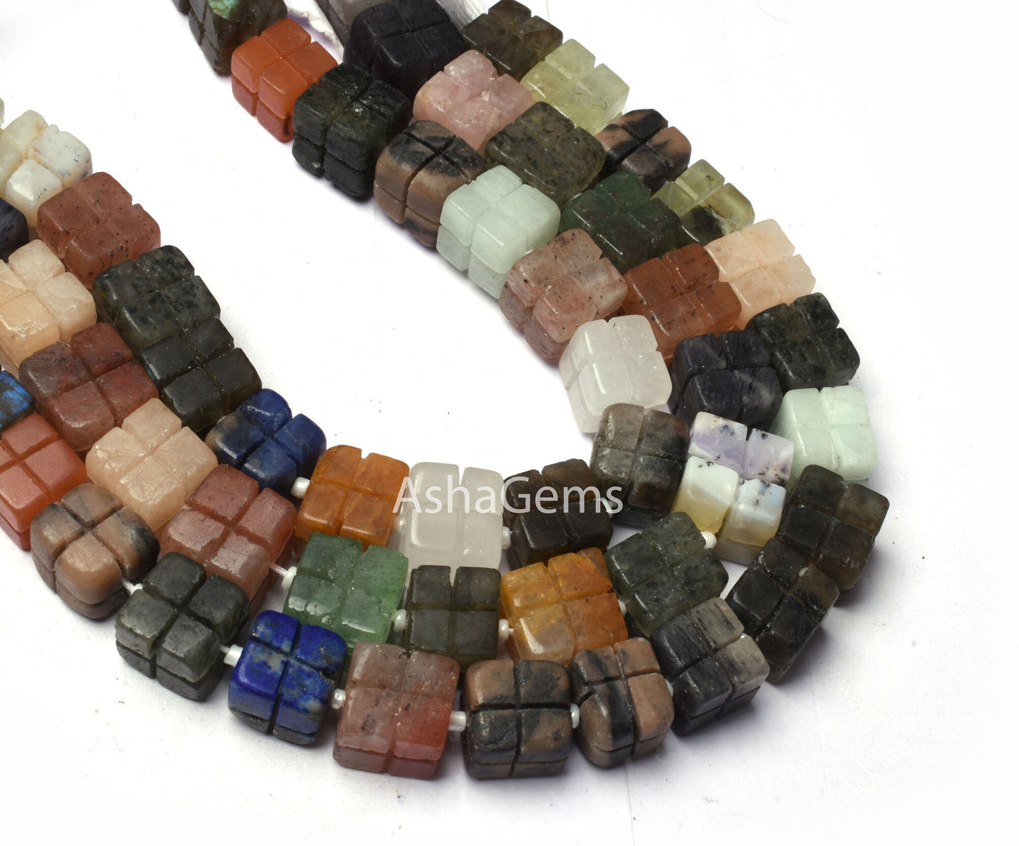 Multi Color Gemstone Carving box Shape beads,9" Strand Mix Color Stone carved 3D Cube beads Disco Beads, Multi Disco carve Bead Jewelry SALE