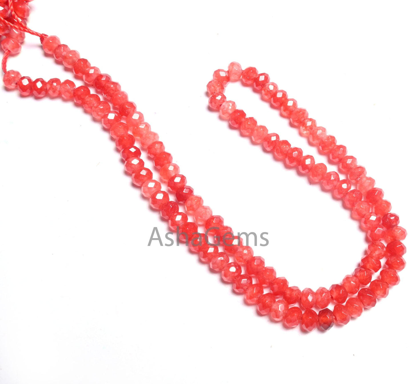 Shaded Orange Red Jade Quartz Faceted Gemstone Beads,4.5 mm Fine Carnelian Color Jade Quartz Rondelle Beads, Jade Bead Jewelry Making Craft