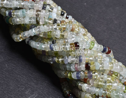 16 inch Strand Multi Color Stone smooth Gemstone Beads, Disco Gemstone Plain Handmade Uneven Rondelle Bead Mix Color Stone Bead Jewelry SALE