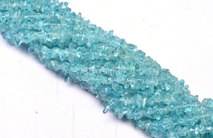 AAA Quality Apatite smooth Uncut Chip Beads Gemstone, 34"strand natural sky Blue Apatite raw Rough Beads, blue Apatite Beads Jewelry SALE