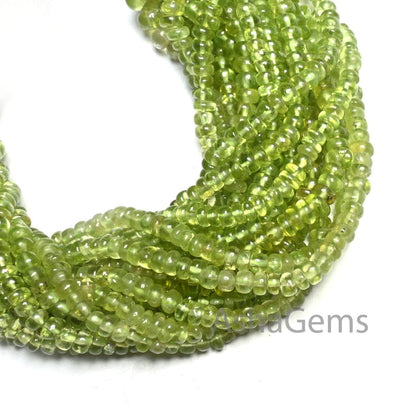 Natural Green Peridot Smooth Gemstone Loose Beads,8/16" Fine Peridot Plain Handmade Rondelle Shape Peridot Beads Jewelry Necklace Craft SALE (AG 12334)