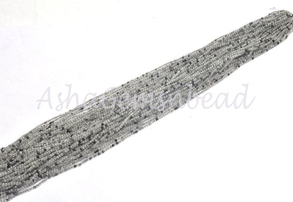 2 mm Black Rutile Machine Cut Faceted Gemstone Beads.12.5" Strand Natural Rutilite Rondelle Micro Cut Tiny Beads, Black Rutile Jewelry SALE