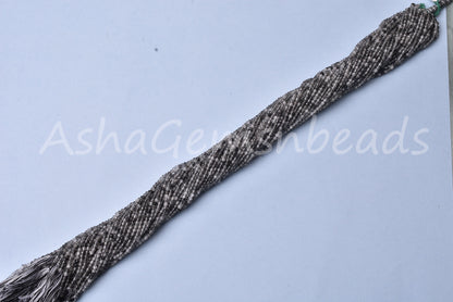 AAA Quality Black Rutile Faceted Micro Cut Beads,2.5mm Natural Rutilite Machine Cut Rondelle Gemstone Beads,13" Rutile Bead Necklace Jewelry