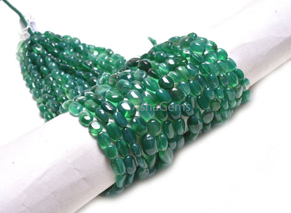 Green Onyx Smooth Oval Gemstone Loose Beads, Beautiful Onyx Plain Handmade Uneven Nugget Oval Straight Drill Beads, Onyx Beads Jewelry Craft