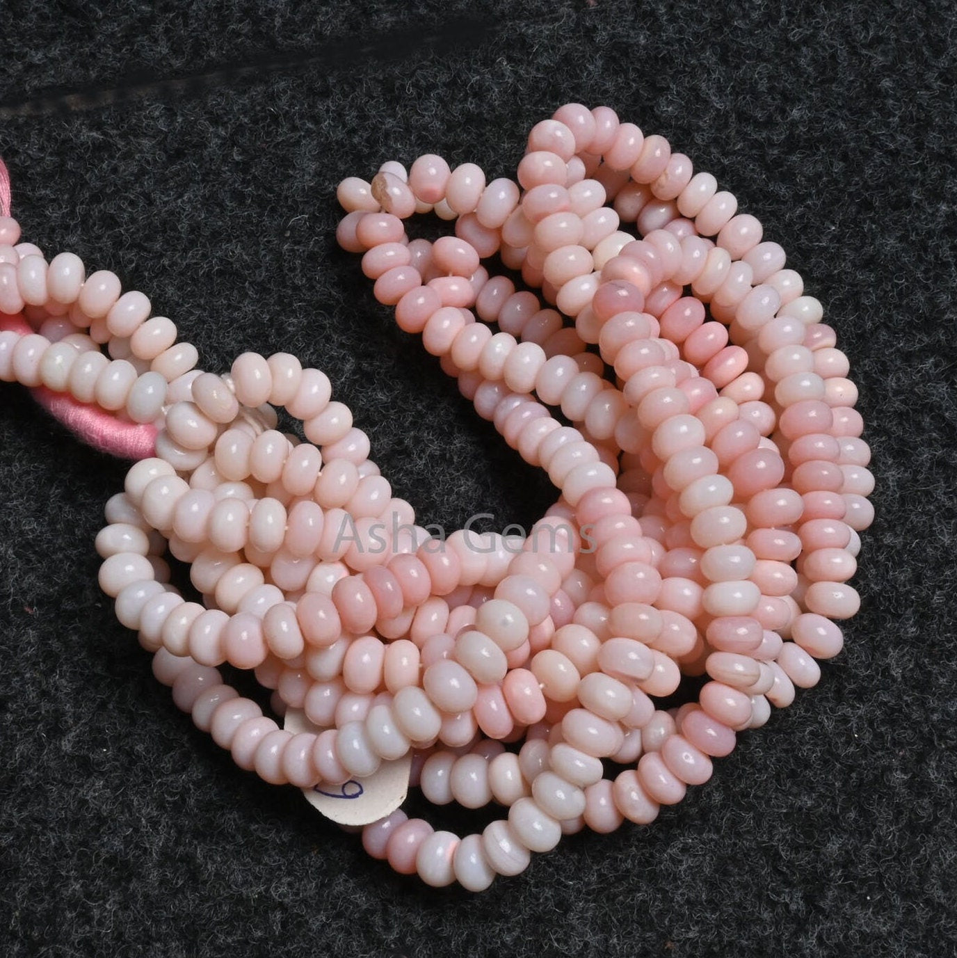 Beautiful Pink Opal Smooth Rondelle Gemstone Beads, Fine Quality Shaded Pink Opal Handmade Roundelle Beads, Opal Bead Jewelry Necklace Craft