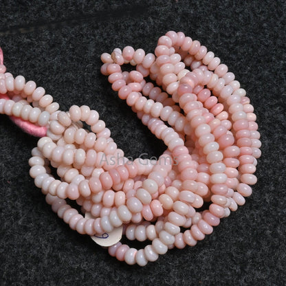 Beautiful Pink Opal Smooth Rondelle Gemstone Beads, Fine Quality Shaded Pink Opal Handmade Roundelle Beads, Opal Bead Jewelry Necklace Craft