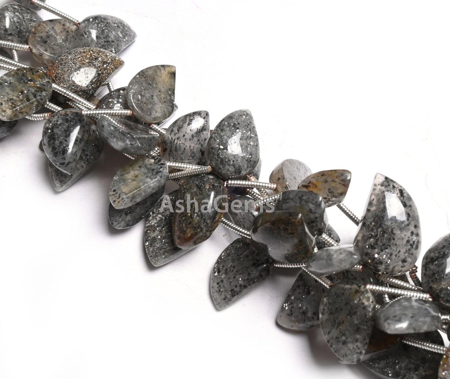 Natural Black sunstone Fancy Keri Shape Gemstone Loose Beads, Fine Sunstone fancy One Side Flat Table Side Drill Handmade Beads Jewelry SALE