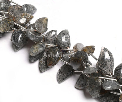 Natural Black sunstone Fancy Keri Shape Gemstone Loose Beads, Fine Sunstone fancy One Side Flat Table Side Drill Handmade Beads Jewelry SALE