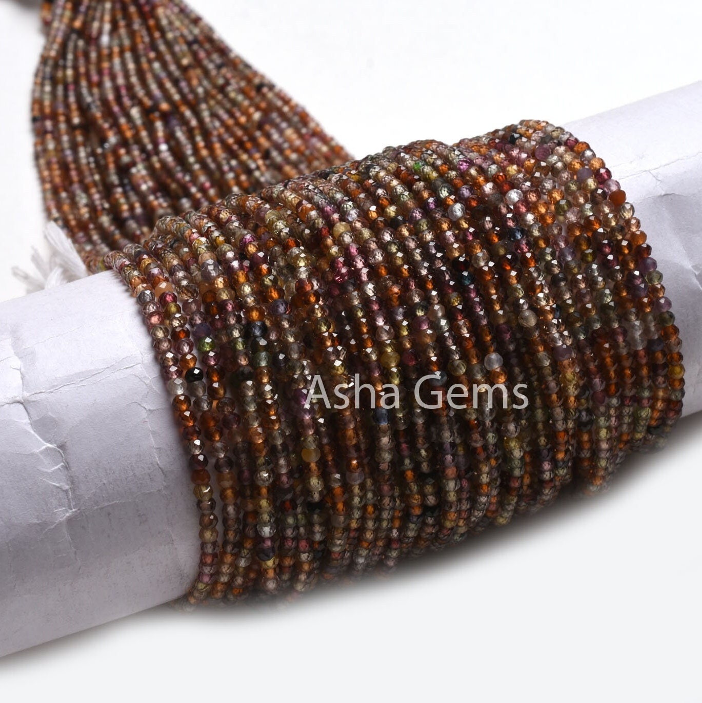 2.75 mm Tundra Sapphire Faceted Micro Cut Beads,13"Strand Real Multi sapphire Machine Cut Rondelle Gemstone Bead, Multi Disco sapphire Beads