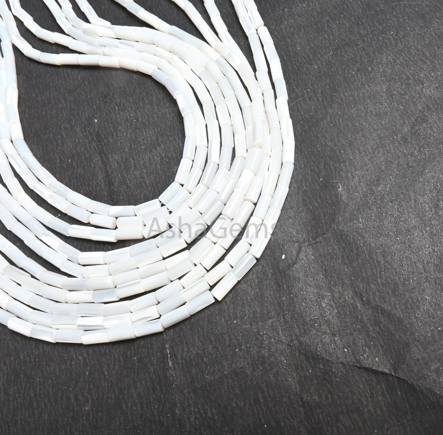 Fine Mother Of Pearl Fancy Tube Shape Smooth Gemstone Beads,3.5-8 mm Natural Iridescent White MOP Shell Pipe Straight Drill MOP Bead Jewelry
