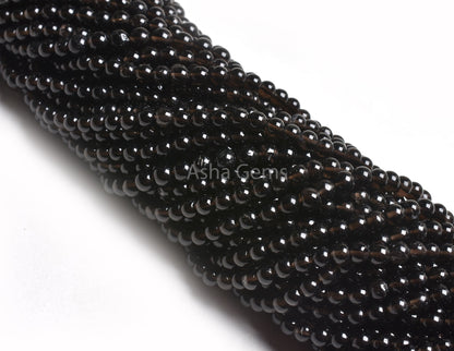 16" Strand Beautiful Smoky Quartz Smooth Round Ball Beads, AAA Smoky Beads, Natural Black Smoky Plain Round Gemstone Bead Jewelry Craft SALE